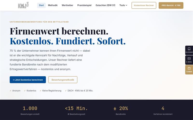 KMU³ Unternehmensbewertung Tool